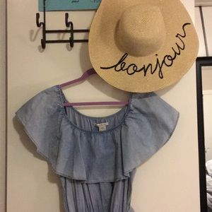 American Rag x Macy’s off shoulder chambray dress
